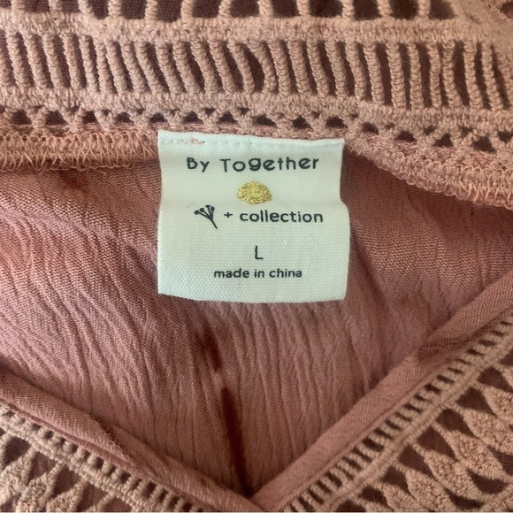 By Together Boho Crinkle Top Tie Dye Terracotta Rose Size Large - Picture 6 of 7